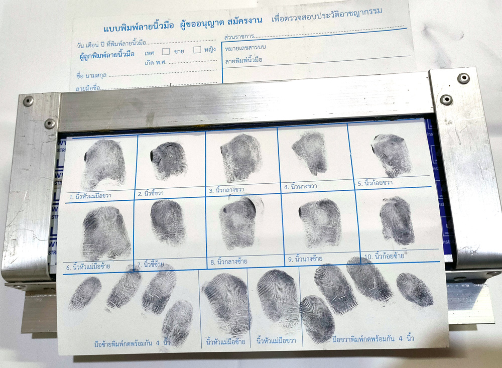 ตลับหมึกพิมพ์ลายนิ้วมือ ขนาด 9 x 6 นิ้ว สี่เหลี่ยมผืนผ้า ฝาพับ