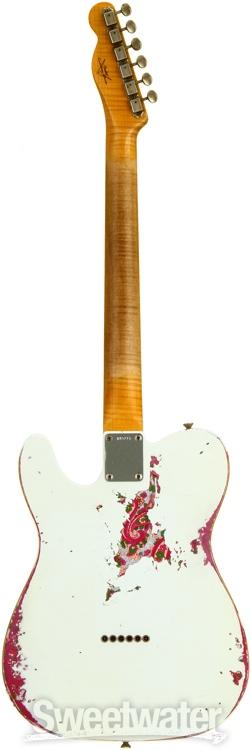 Fender Custom Shop 60s Telecaster Heavy Relic/Closet Classic Mix - Olympic White/Pink Paisley