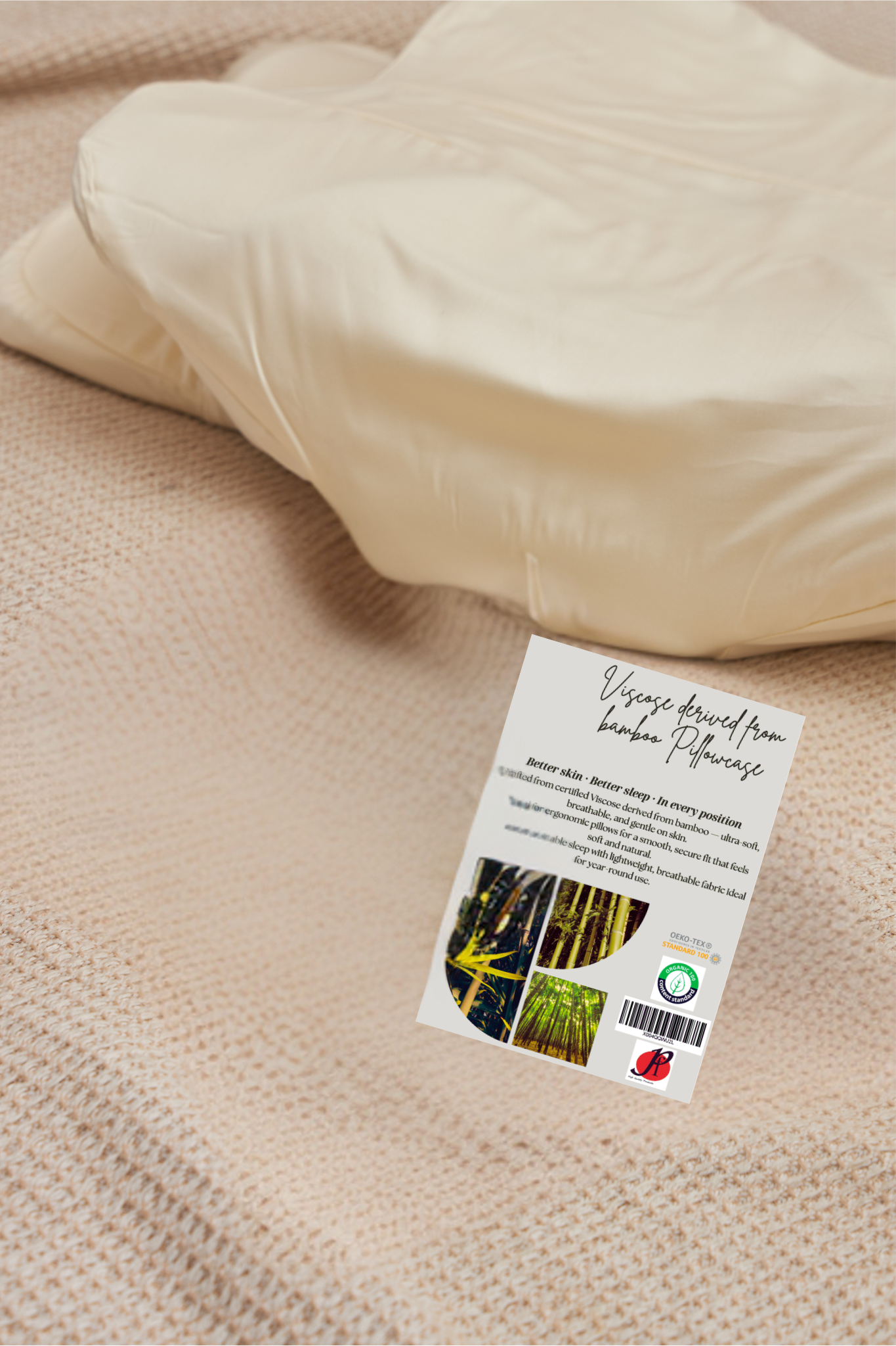 Viscose Derived from Bamboo Pillowcase – Queen Size 25"x15"x5.5" – Zippered Case for Contour Neck Pillows