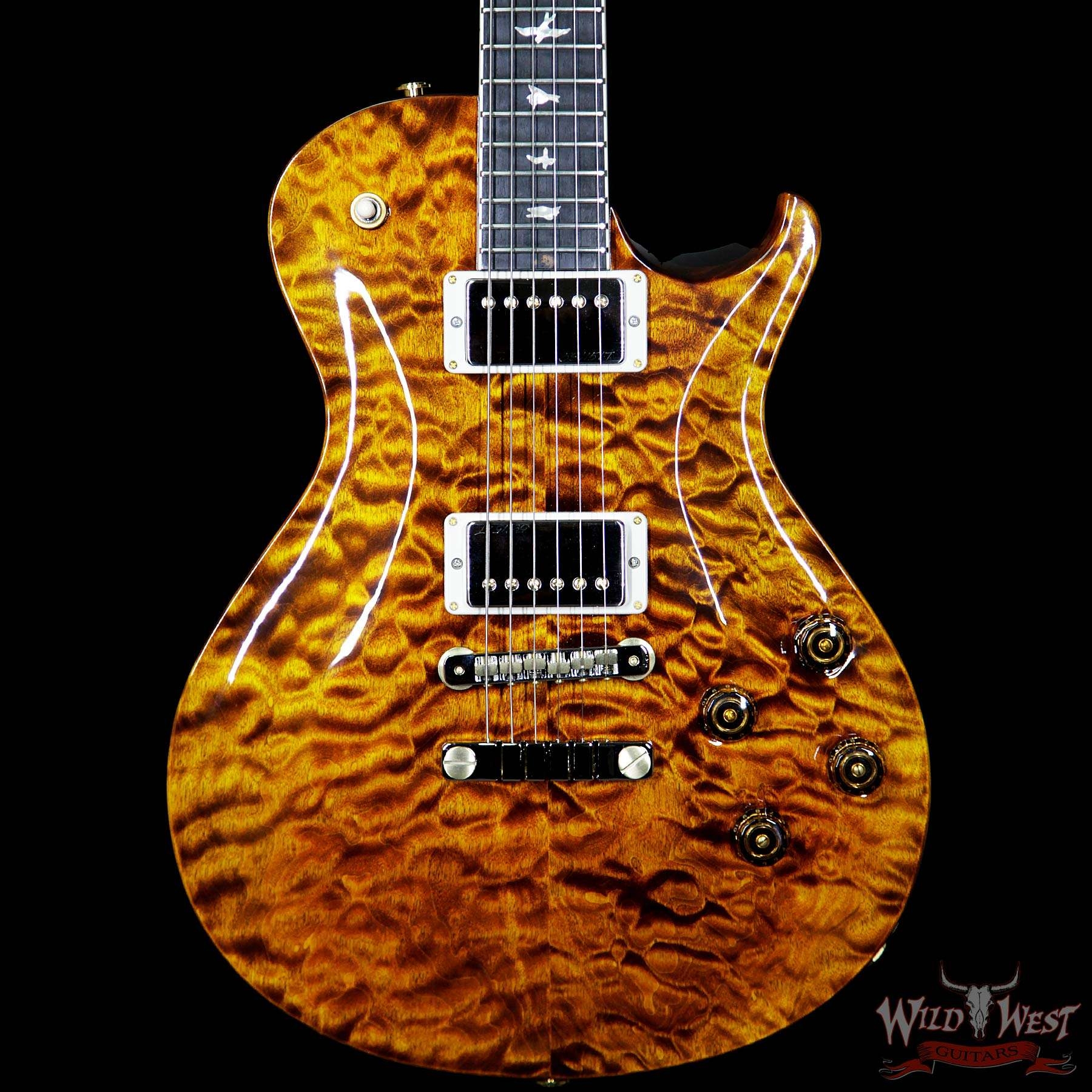 PRS Wood Library Artist Package McCarty Singlecut SC 594 Quilt Top Ebony Fretboard - Yellow Tiger
