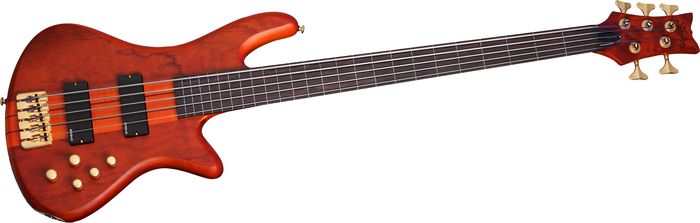 Schecter Guitar Research Stiletto Studio-5 Fretless Bass Honey Satin
