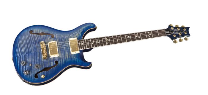 PRS Hollowbody II Flame Maple 10 Top Electric Guitar Faded Blue Burst Gold Hardware
