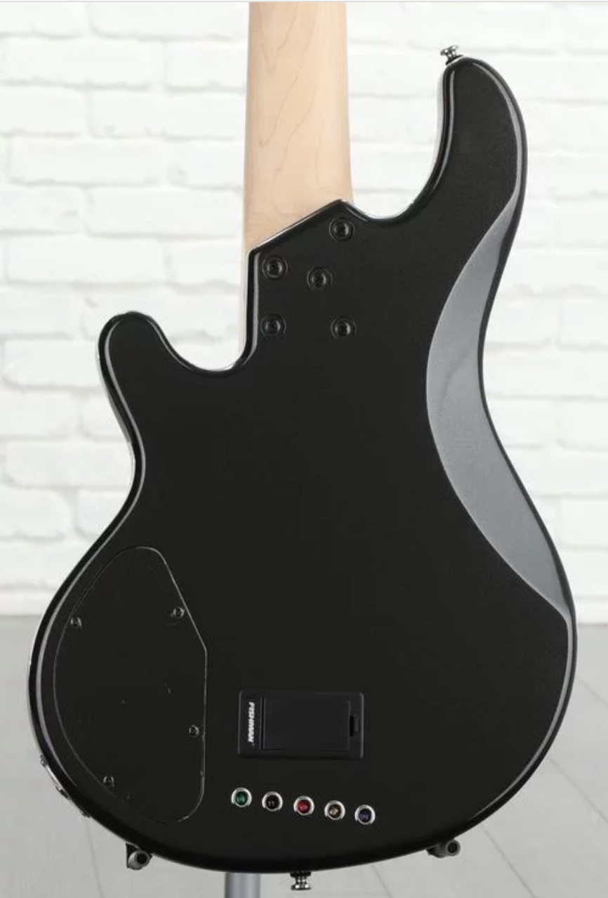 Lakland Skyline 55-02 Custom Bass Guitar - Black Sparkle with Ebony Fingerboard