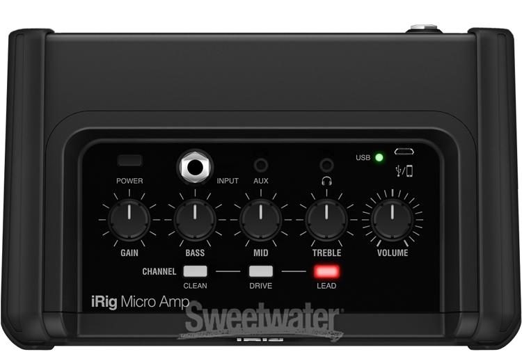IK Multimedia iRig Micro Amp 15-watt 1x4 inch Battery Powered Amp with iOS / USB Audio Interface