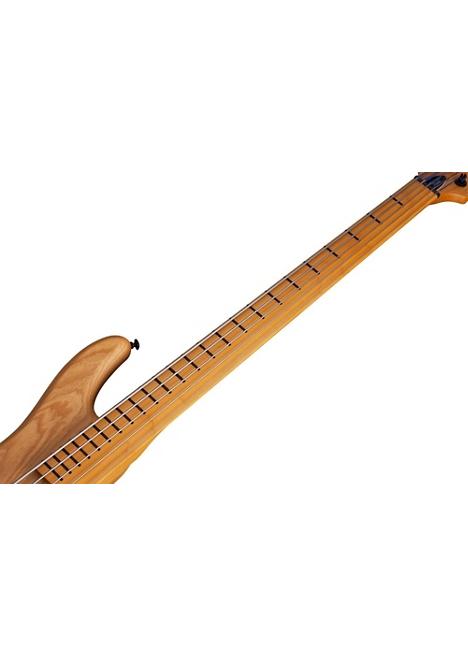 Schecter Guitar Research Stiletto Session-5 Fretless Electric Bass - Satin Aged Natural