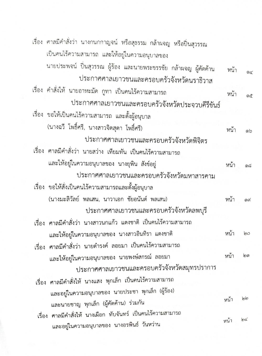 กฎหมายใหม่ปี 2567 ตอน 120 พ.ศ.2567 ประกาศฯ ขนส่งทางบกกลาง ฉ.2286 และ ฉ.2287 ประกาศศาลเยาวชนและครอบครัวจังหวัด ..... ประกาศนายทะเบียนมูลนิธิ จังหวัดฯ