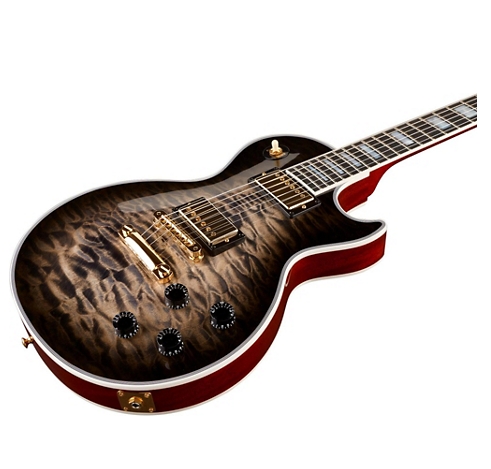 Gibson Custom Les Paul Custom 3A Quilt Top with Gold Hardware Electric Guitar - Cobra Burst