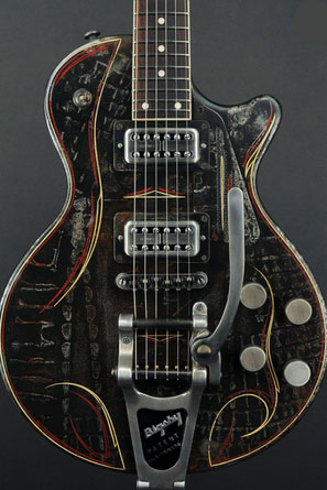 Trussart SteelDeville w/ B7 Bigsby in Dark Rust-O-Matic Pinstripe