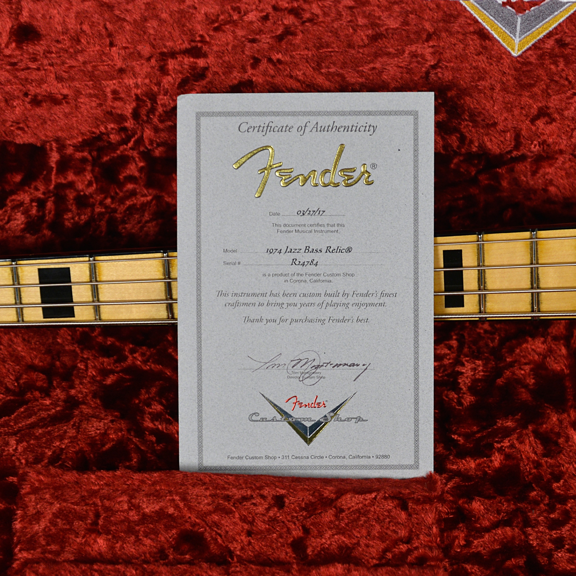 Fender Custom Shop 1974 Jazz Bass Relic MN Faded Walnut No.R24784