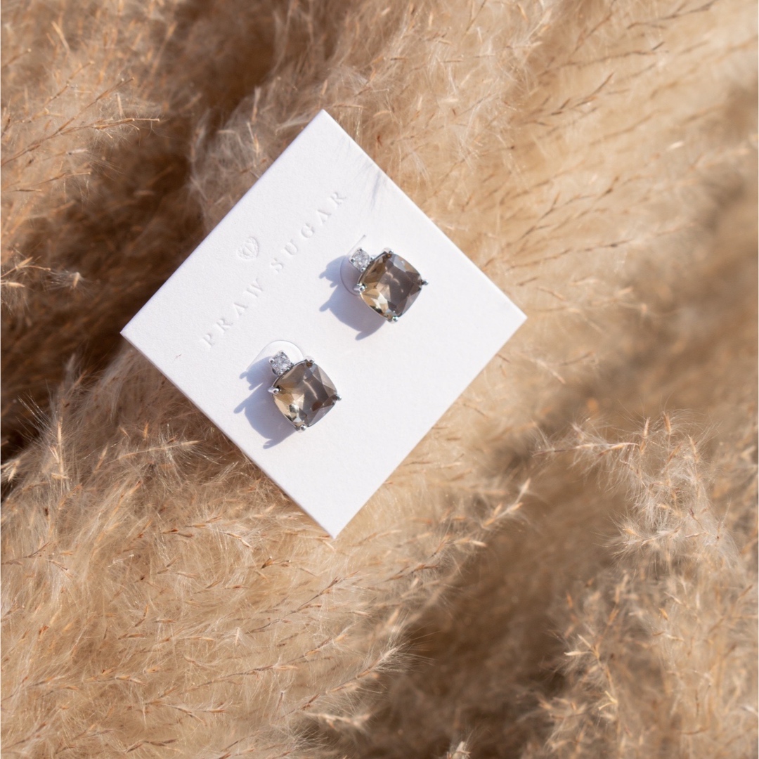 ต่างหูคลาสซี่คริสตัลแบบติดหู - Classy Crystal Stud Earrings (มี 9 สี) (ก้านเป็นเงินแท้) **มีสีใหม่