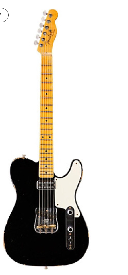 Fender Custom Shop Caballo Tono Limited Edition Relic Telecaster Electric Guitar Black Maple