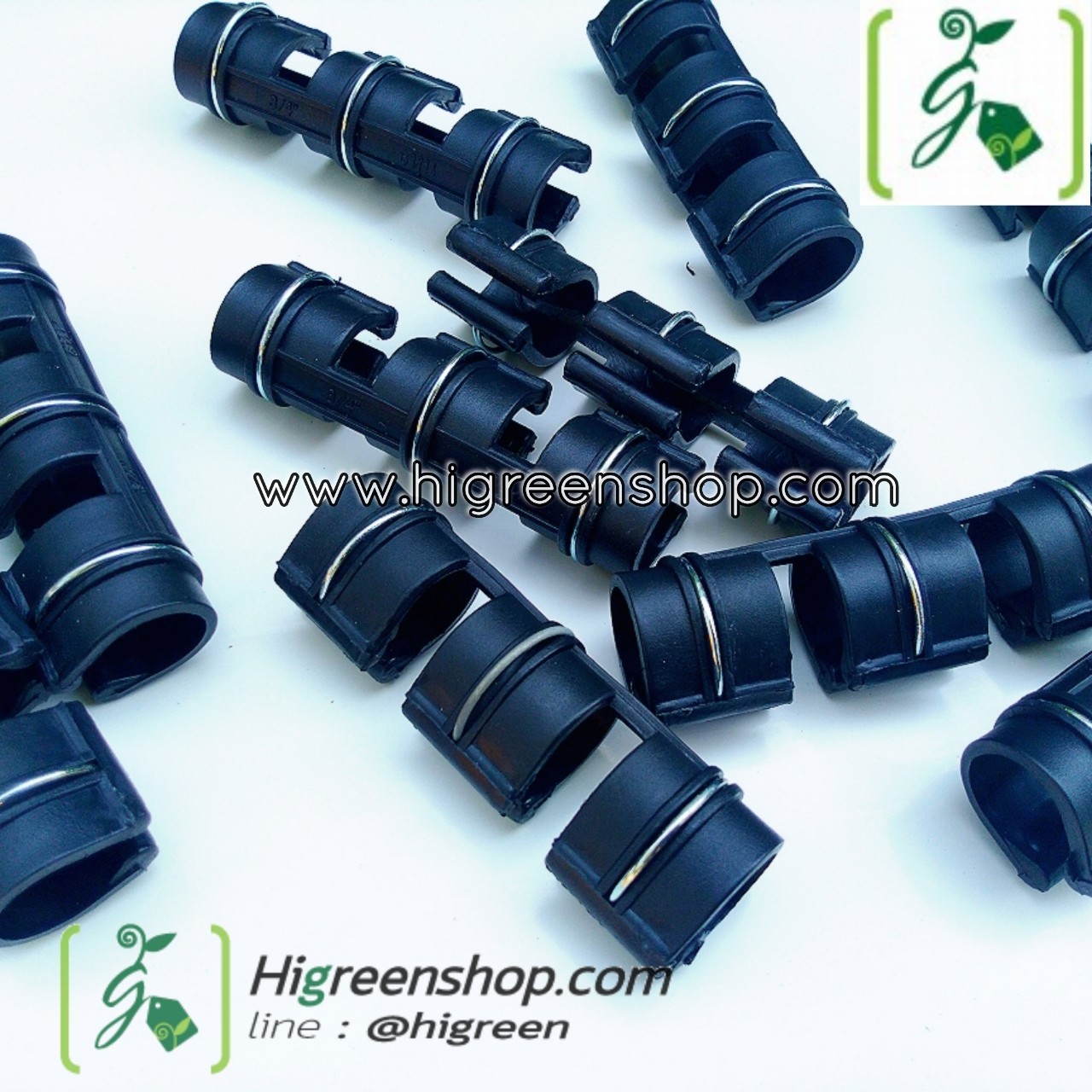 คลิปล็อคสีดำมีสปริง 6 หุน แบบ 3 ข้อ 1000 ตัว