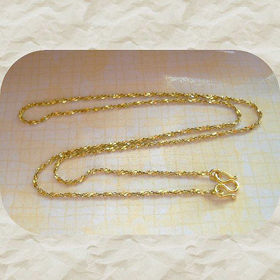 สร้อยคอ ทองแท้ 96.5% ลายเกลียวสิงคโปร์ น้ำหนัก 3.8 กรัม