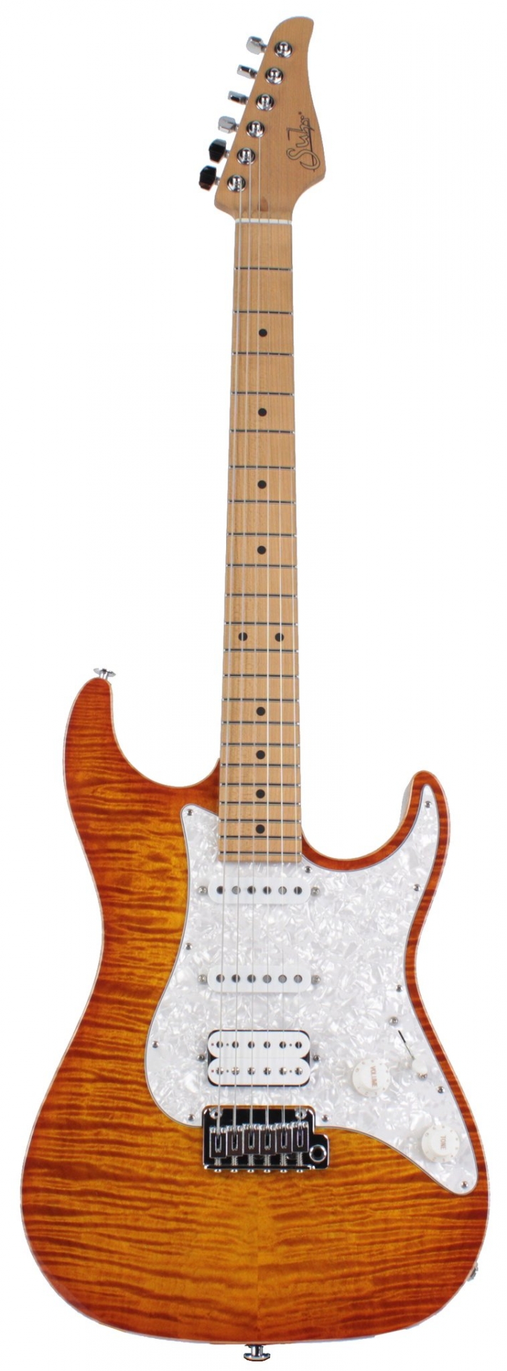 Suhr Standard Plus Guitar - Trans Honey Amber Burst, Maple