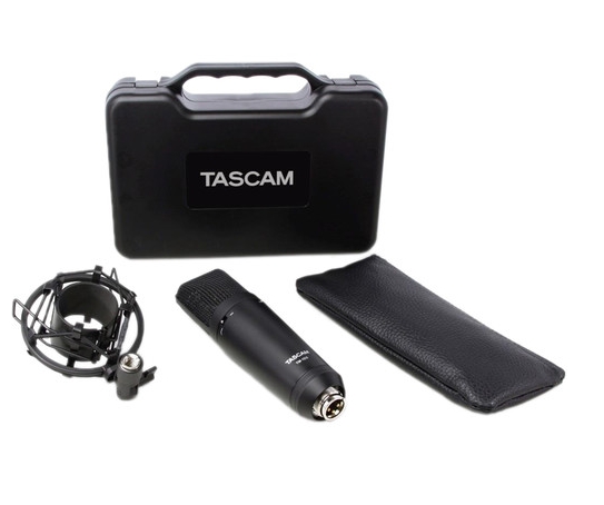 Tascam TM-180 Studio Condenser Microphone with Shockmount, Hard Case, and Zippered Soft Case