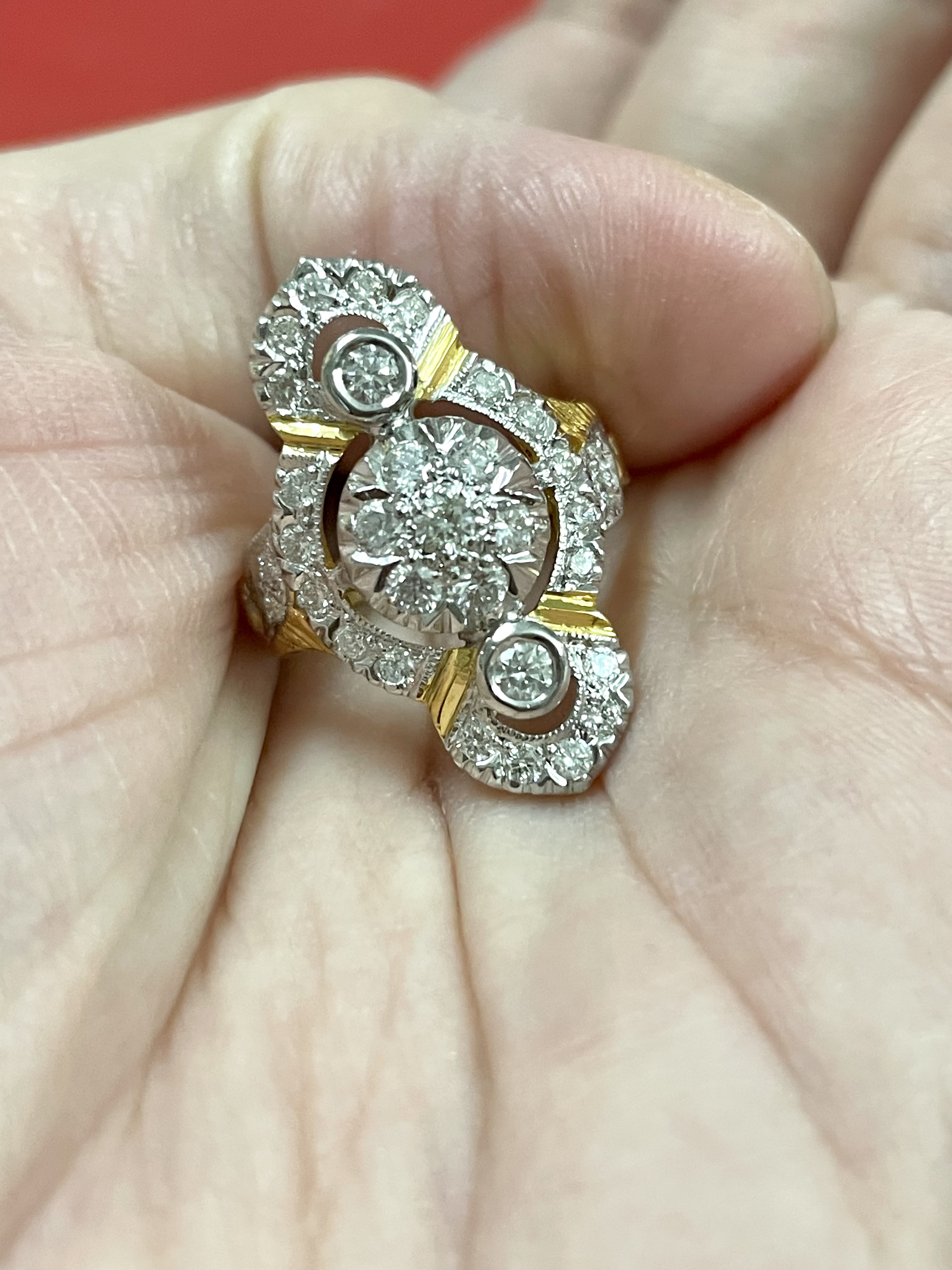 แหวนเพชรโบราณ เพชรแท้ ทองแท้