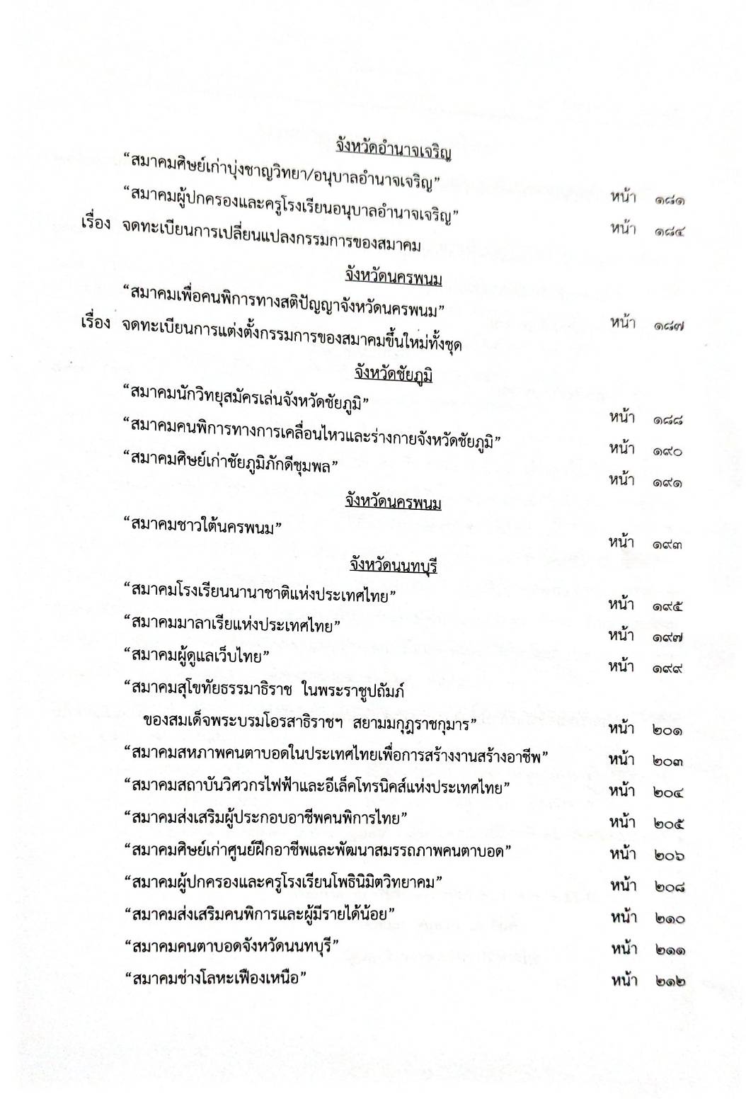 กฎหมายออกใหม่ 35/65 ประกาศกระทรวงมหาดไทย ประกาศรายชื่อฯ ประกาศการขนส่งทางบก ฉ. 62 - 64 สมาคม - มูลนิธิ