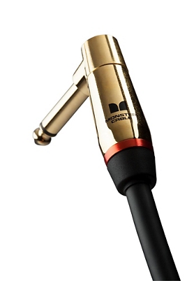 Monster Cable Monster Rock 1/4 Inch Dual Angled Instrument Cable 8 Inch