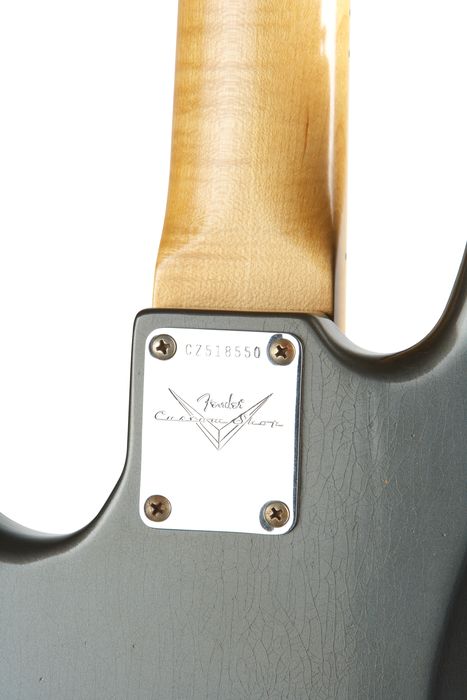 Fender Custom Shop Master Built By Dale Wilson 1966 Relic Jazz Bass Electric Guitar Charcoal Frost