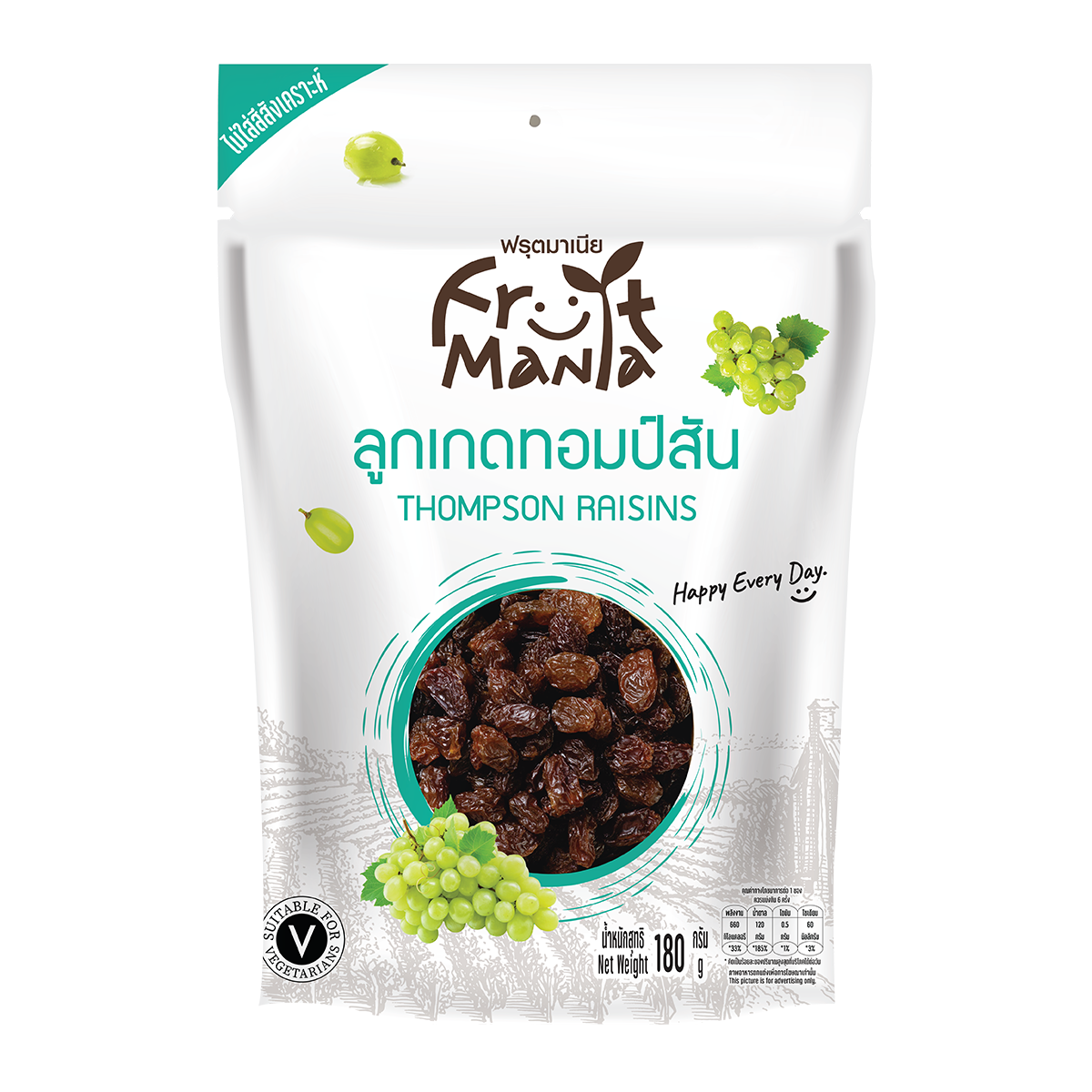 FruitMania ฟรุ๊ตมาเนีย ลูกเกดทอมป์สัน 180 กรัม Thompson raisins