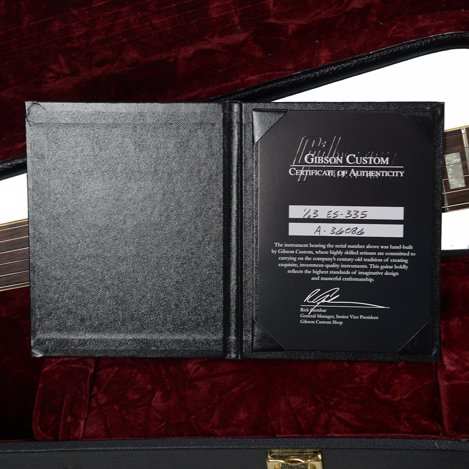 Gibson Custom Shop 1963 ES-335 Plain Antique Ruby Lightly Aged No.A36086