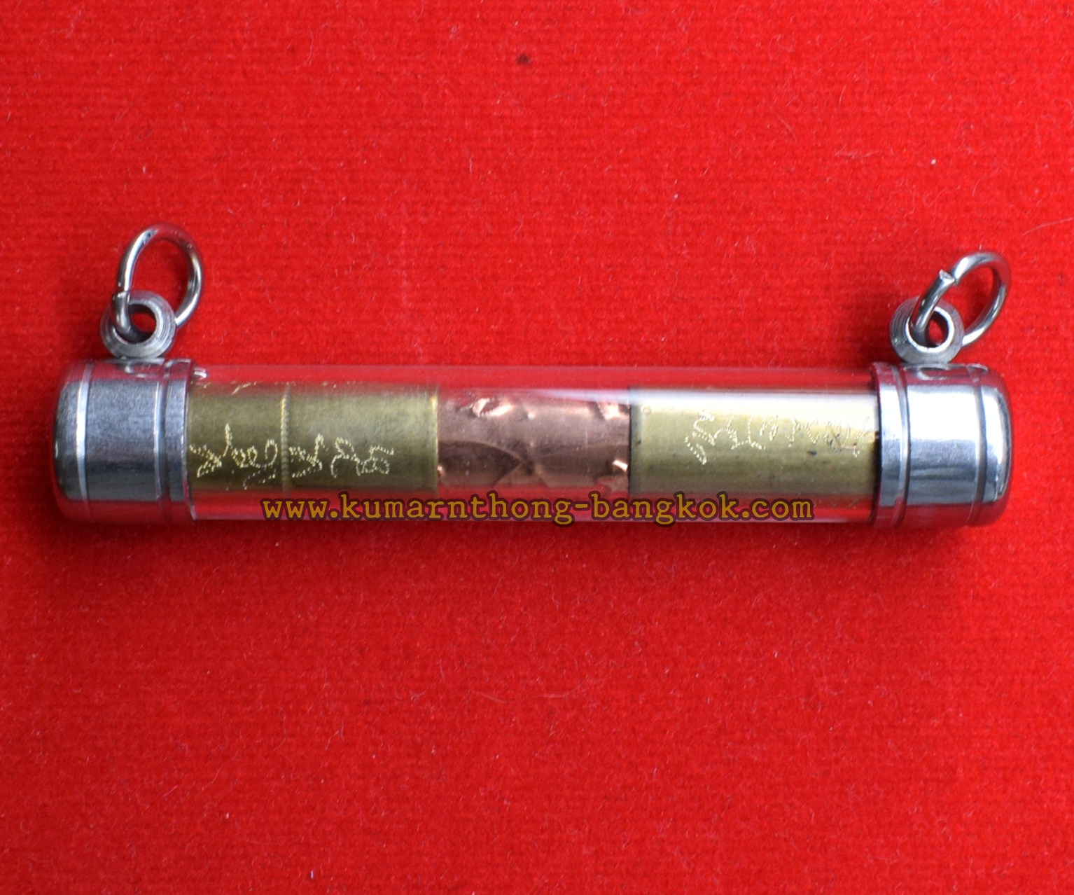 ตะกรุดโทน จารมือ วัดบางพระ (หลวงพ่อเปิ่น) จ.นครปฐม ขนาดยาว 7.5ซม. สูง 1.2ซม. ออกบูชาปลุกเสก ปี2553