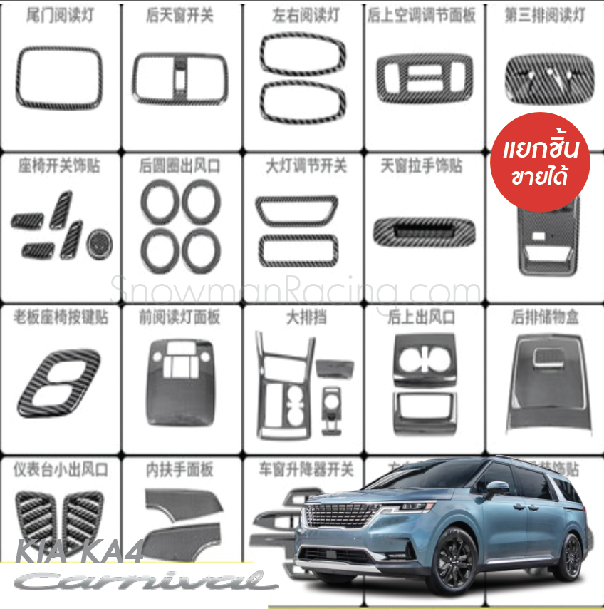 ชุดตกแต่ภายใน ลายเครฟล่า แยกชิ้นขายได้ KIA Carnival KA4(Gen4)