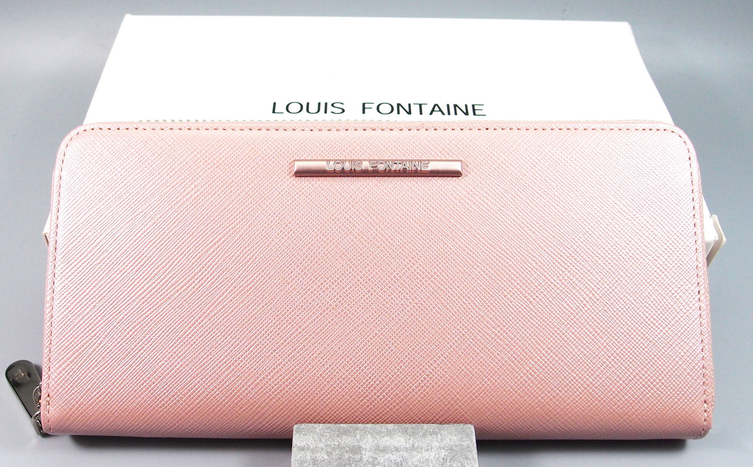 กระเป๋าสตางค์ LOUIS FONTAINE ชมพูเมทาลิก ใหม่ แท้