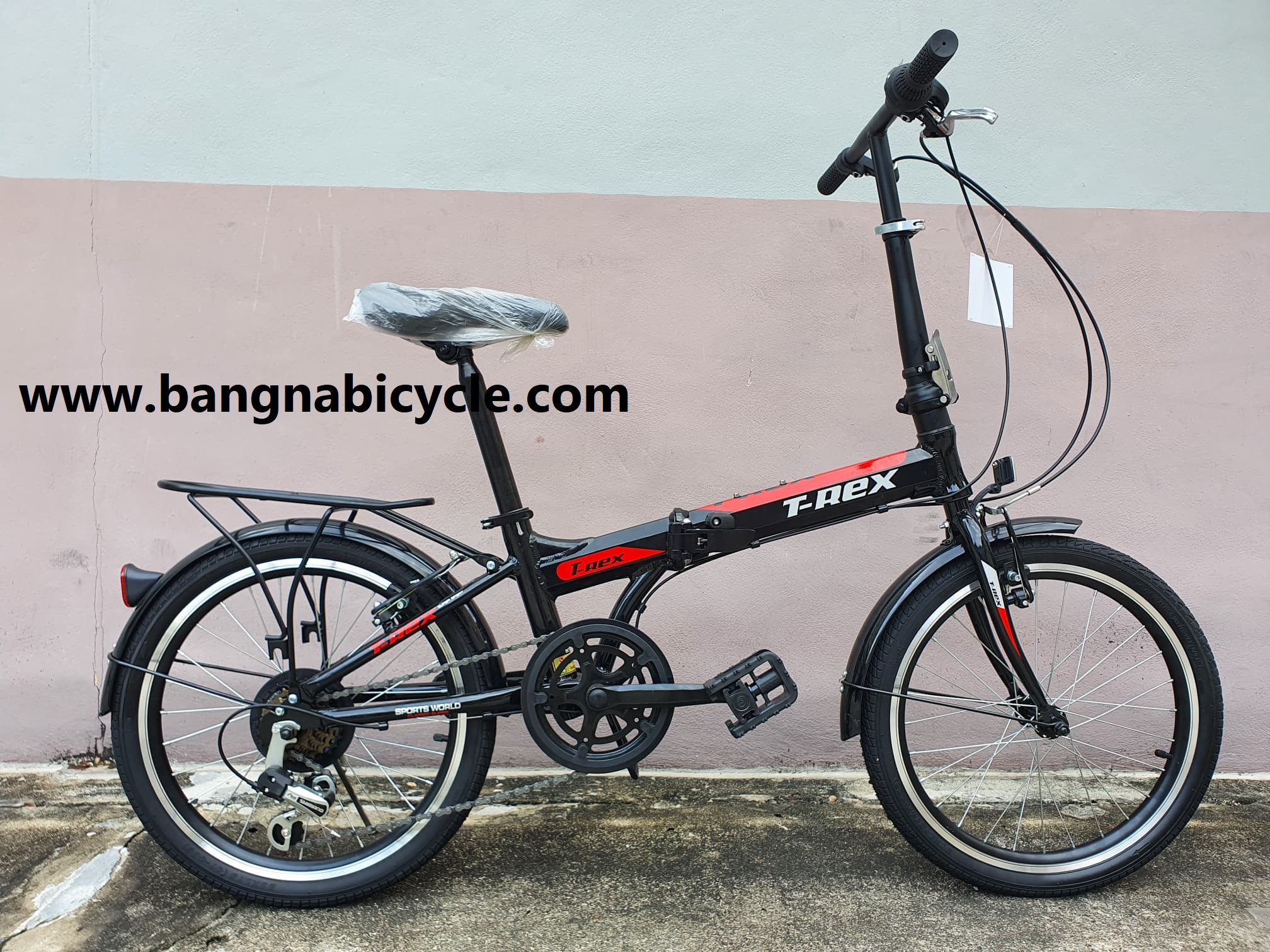 รถพับอลูมิเนียม T-REX มีเกียร์ shimano 6 สปีด 20 นิ้ว