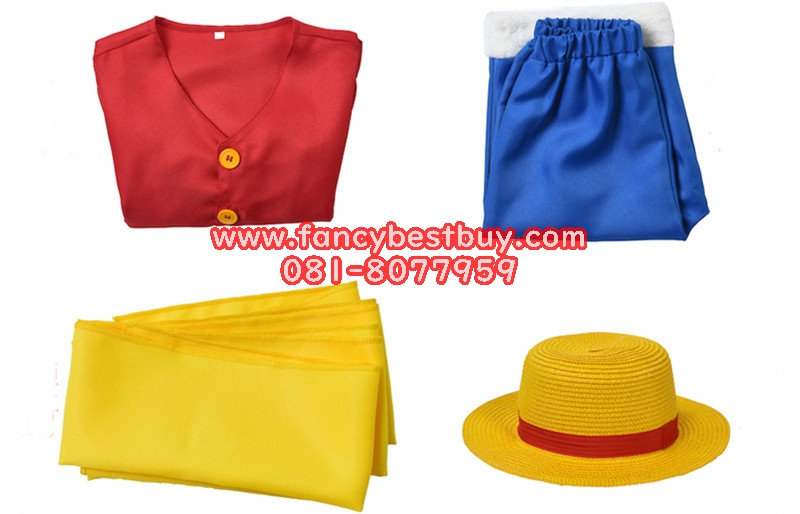 ชุดลูฟี่ วันพีช Luffy One Piece ชุดแฟนซีผู้ชาย ขนาด 180 (รวมหมวก)