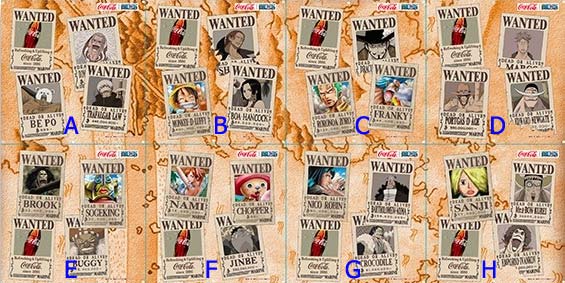 แผ่นรองนั่ง One Piece Wanted Coca-Cola 1 อัน (แท้ A,B,C,D)