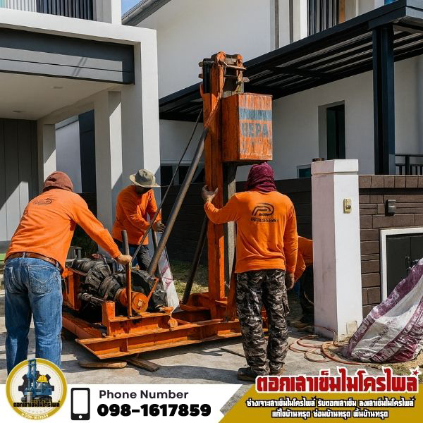 ลงเสาเข็มไมโครไพล์ใต้บ้านและอาคาร