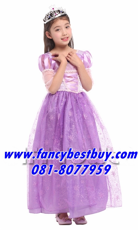 ชุดเจ้าหญิง ราพันเซล (Rapunzel) สีขาว สำหรับแฟนซีเด็กหญิง เทพนิยายในปราสาทดีสนีย์ Disney Princess ขนาด XL