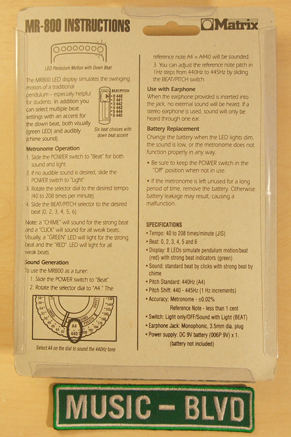 Matrix MR-800 Quartz Metronome