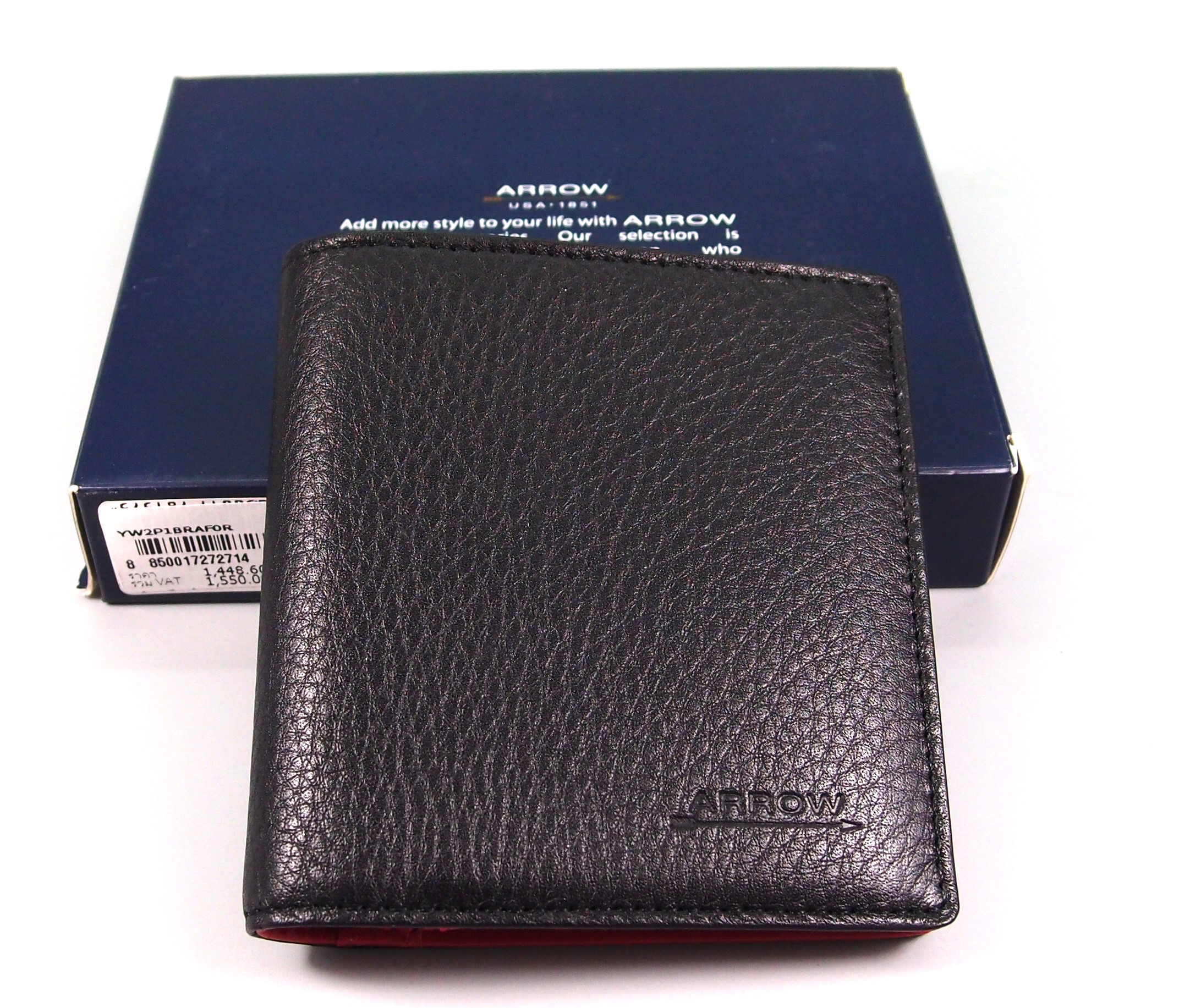 มินิกระเป๋าสตางค์ ARROW USA-1851 ดำ-แดง ใหม่ แท้