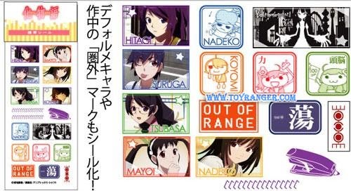 สติ๊กเกอร์นูนติดมือถือ Bakemonogatari (แท้)