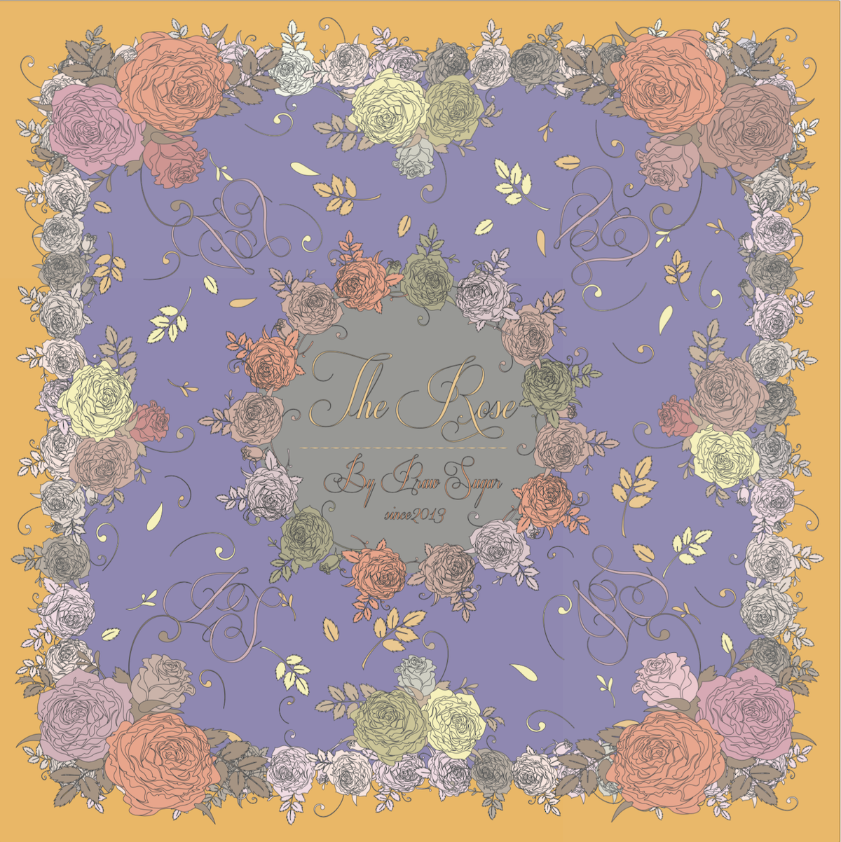 The Rose Thai Color Scarf - ผ้าพันคอลายดอกกุหลาบคอลเล็คชั่นสีไทยโบราณ (มี 8 สี)