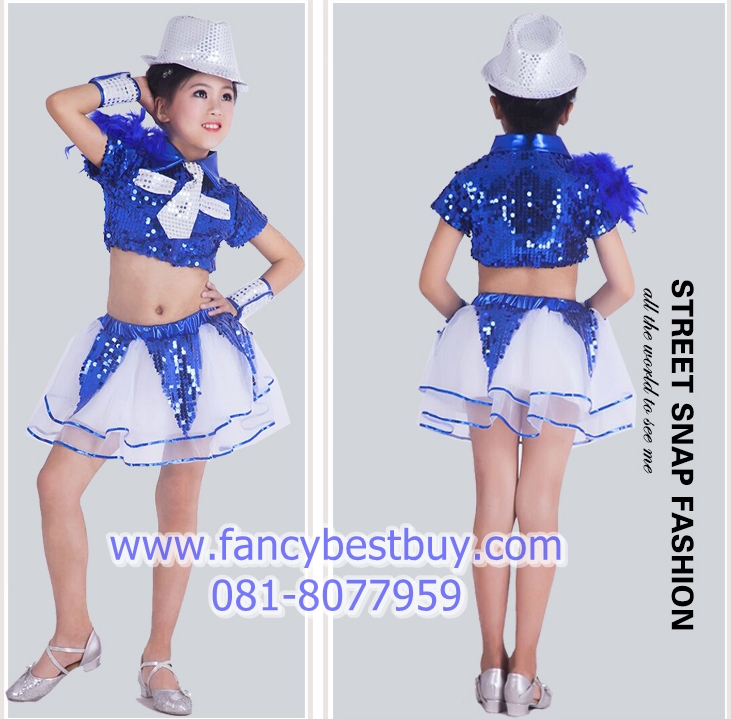 ชุดแฟนซีเด็ก ชุดนักเต้น ชุดเชียร์ลีดเดอร์ ชุดกีฬาสี สำหรับ เด็กชาย เด็กหญิง มีขนาด 110, 120, 130 สำเนา