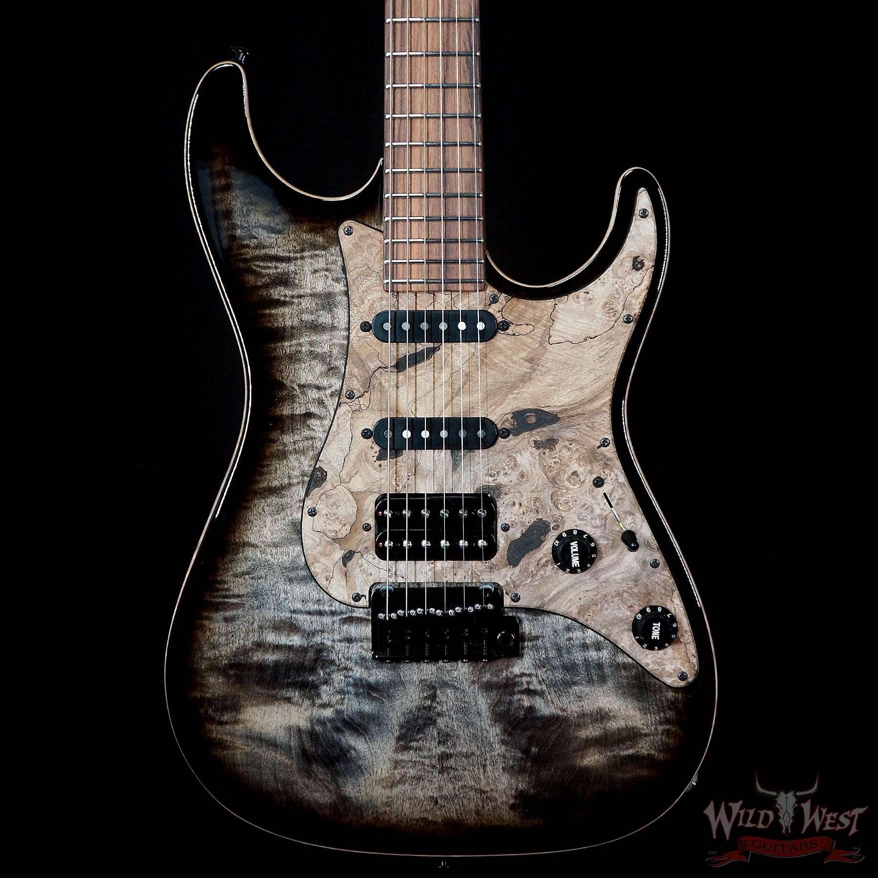 Suhr Custom Standard Maple Top Trans Charcoal Burst Reverse Head HSS No.22506