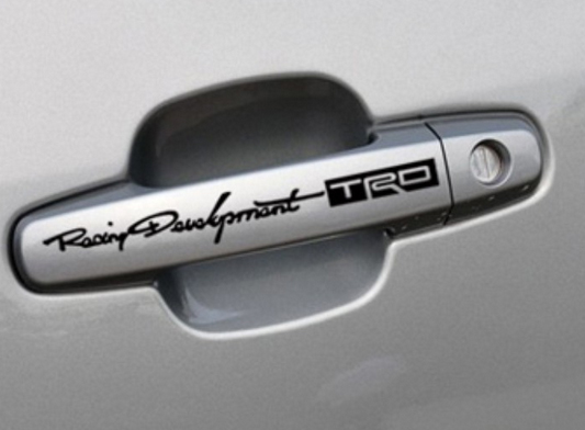 (สีดำ) สติ๊กเกอร์ ติด ที่จับประตู / กระจก / กันสาด / ที่ปัดน้ำฝน TOYOTA TRD RACING DEVELOPMENT STICKERS HANDLE