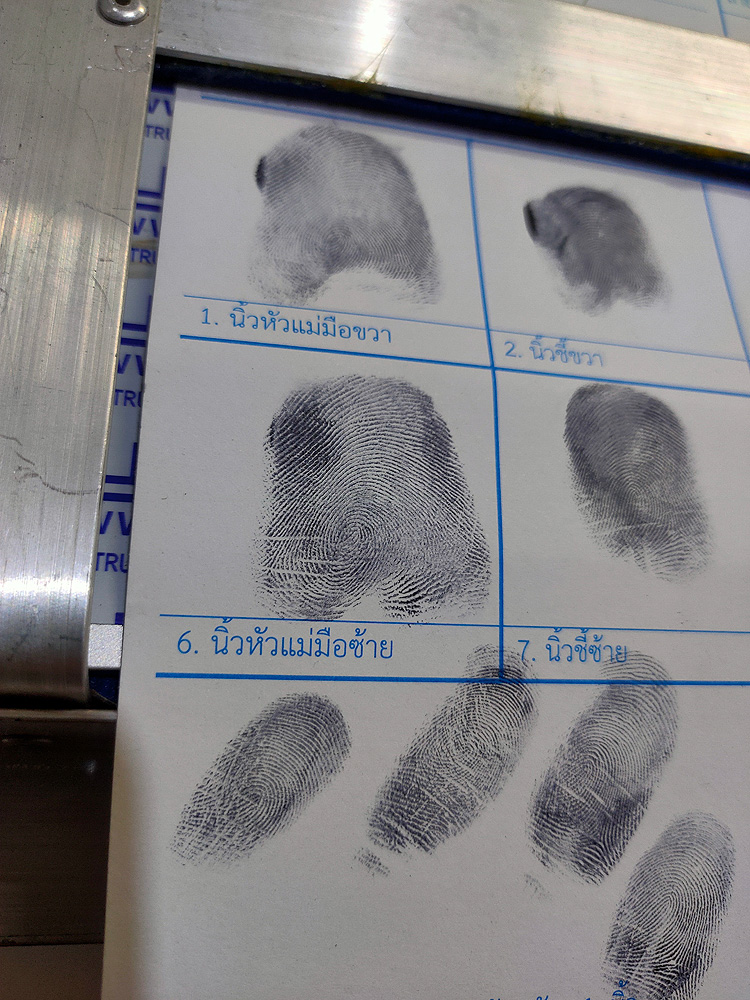 ตลับหมึกพิมพ์ลายนิ้วมือ ขนาด 9 x 6 นิ้ว สี่เหลี่ยมผืนผ้า ฝาพับ