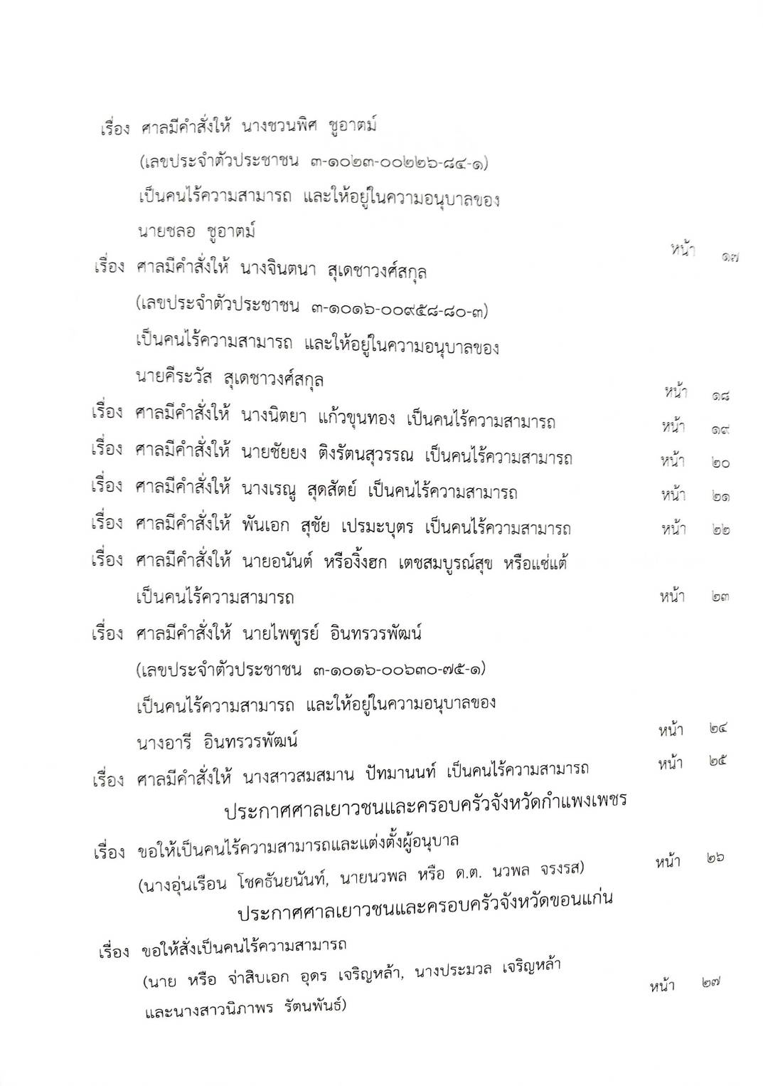 กฎหมายออกใหม่ ตอนที่ 43/67 ประกาศสมาคมการค้าฯ ที่ 12 - 18/2566 ประกาศศาลเยาวชนและครอบครัวจังหวัดฯ สมาคม - มูลนิธิ