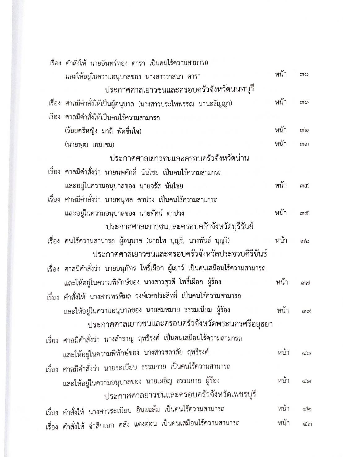 กฎหมายออกใหม่ 93/65 ประกาศกระทรวงมหาดไทย การพ้นตำแหน่ง ประกาศกรมการศาสนา การรับรองวัดฯ ประกาศศาลเยาวชนและครอบครัวจังหวัด...