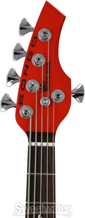 Ernie Ball Music Man Bongo 5HH, Sweetwater Exclusive - Chili Red w/Black Pickguard