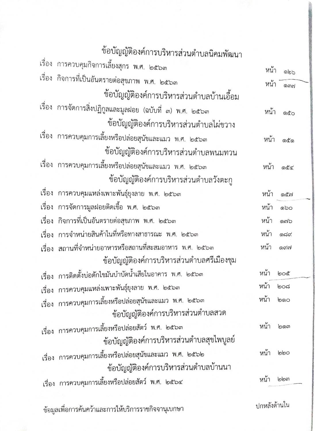 ข้อบัญญัติองค์การบริหารส่วนตำบล ( ตอนพิเศษ 76) พ.ศ. 2566