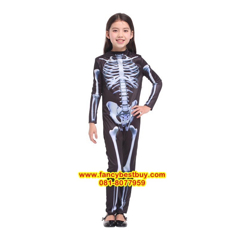 ชุดฮาโลวีนเด็ก ผีโครงกระดูก สำหรับวันฮาโลวีน Skeleton มีขนาด M, L (พิเศษเฉพาะจัดส่ง)
