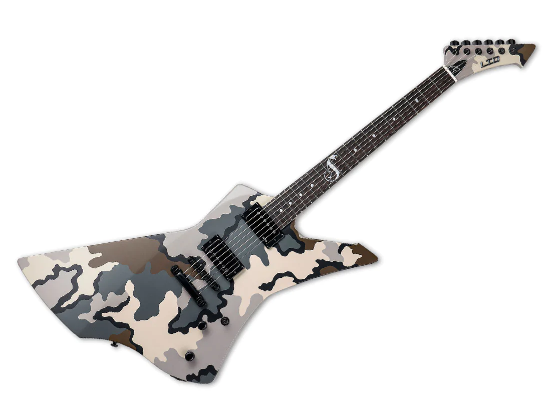 ESP LTD James Hetfield Series Snakebyte Solid Body Electric Guitar Macassar Ebony/Kuiu Camo Satin - LSNAKEBYTECAMO