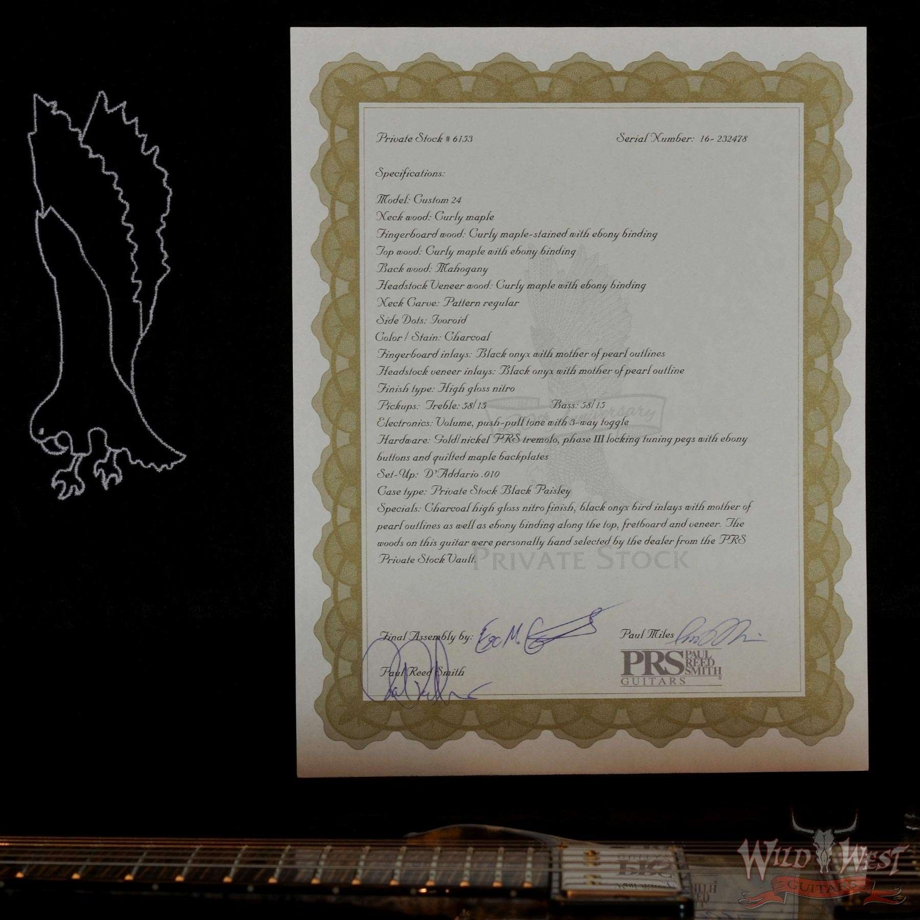 PRS Private Stock 6153 Custom Flame Maple Top Charcoal