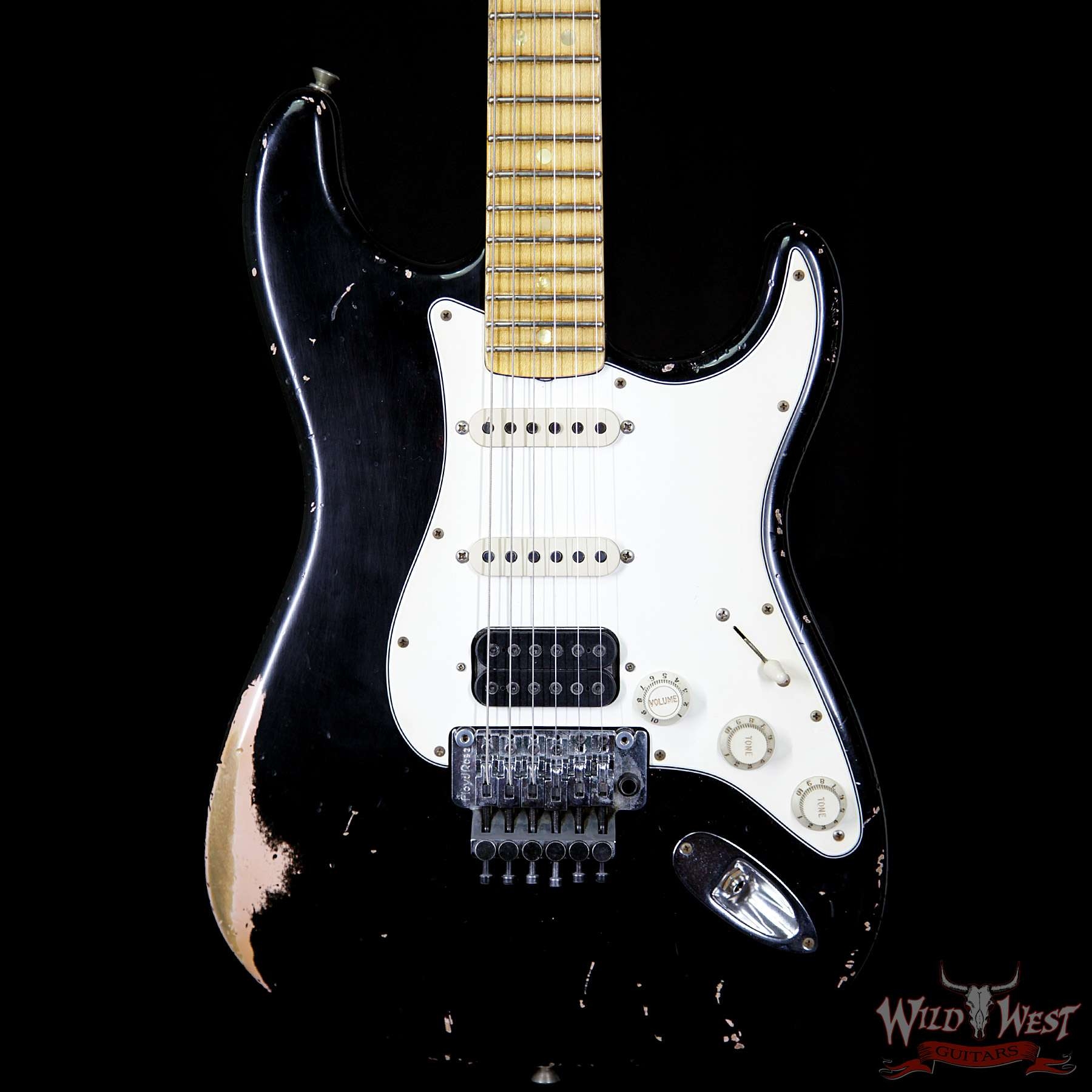Fender Custom Shop Masterbuilt 1966 Stratocaster Floyd Rose Relic Black Over Shell Pink by John Cruz