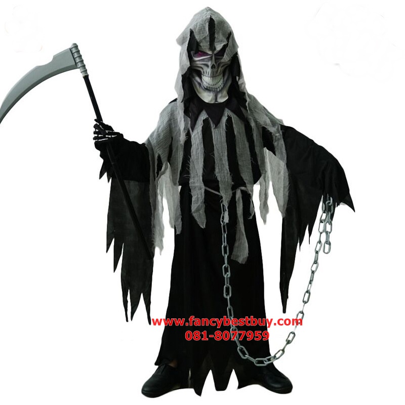 ชุดฮาโลวีน ชุดมัจจุราช Diable Grim Reaper ชุดแฟนซีเด็ก สำหรับวันฮาโลวีน มีขนาด S (105-120), M (120-135), L(135-150)